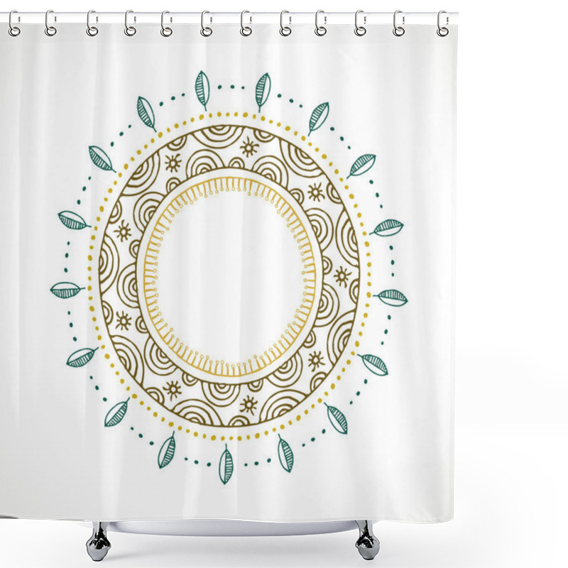 Personality  Tribal Bohemian Mandala Background With Round Ornament Pattern Shower Curtains