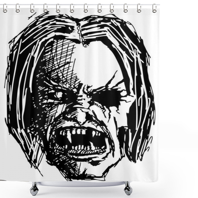 Personality  Angry Monster Skull Shower Curtains