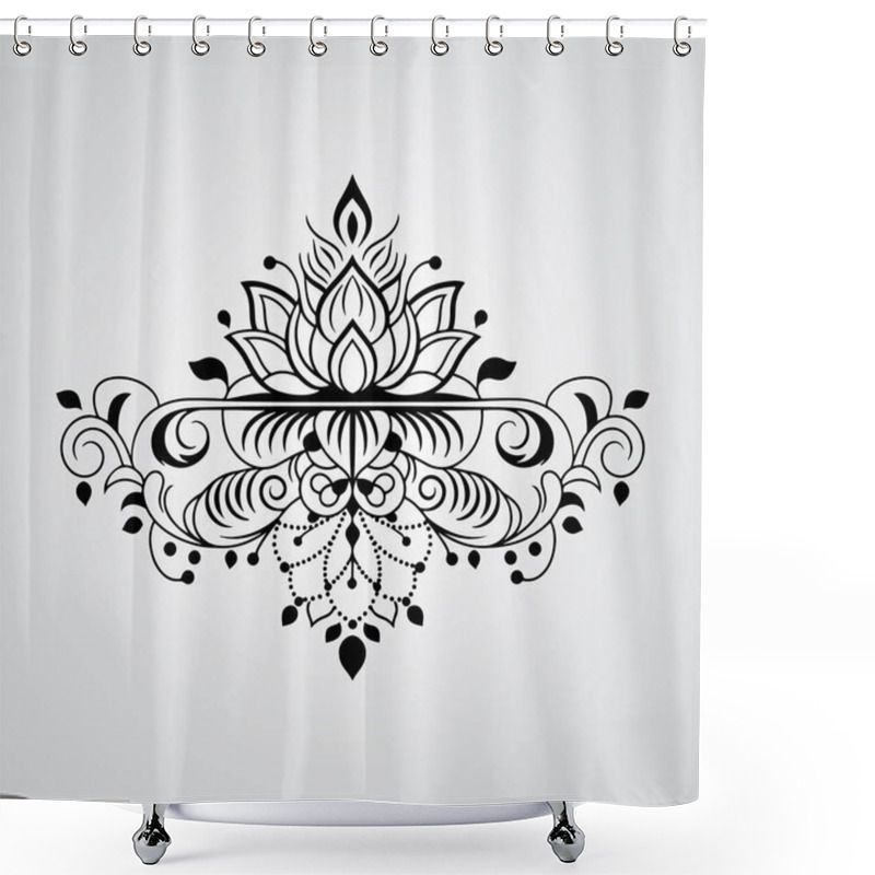 Personality  A Hand Drawn Illustration Floral Ornament With Flowers And Leaves Shower Curtains