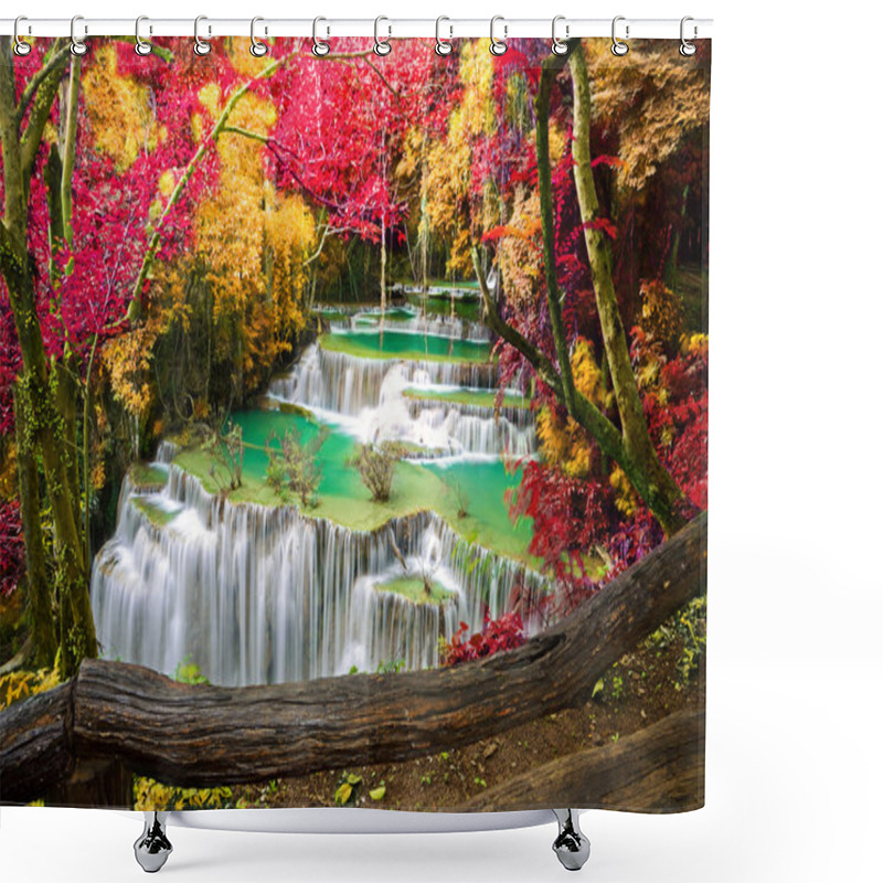 Personality  Deep Forest Waterfall ,Huay Mae Khamin, Kanchanaburi ,Thailand Shower Curtains