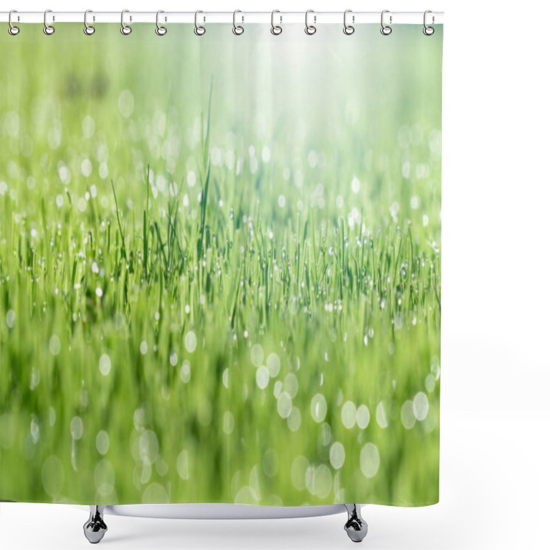 Personality  Close Up Of Grass In A Garden With Sunlight Shower Curtains