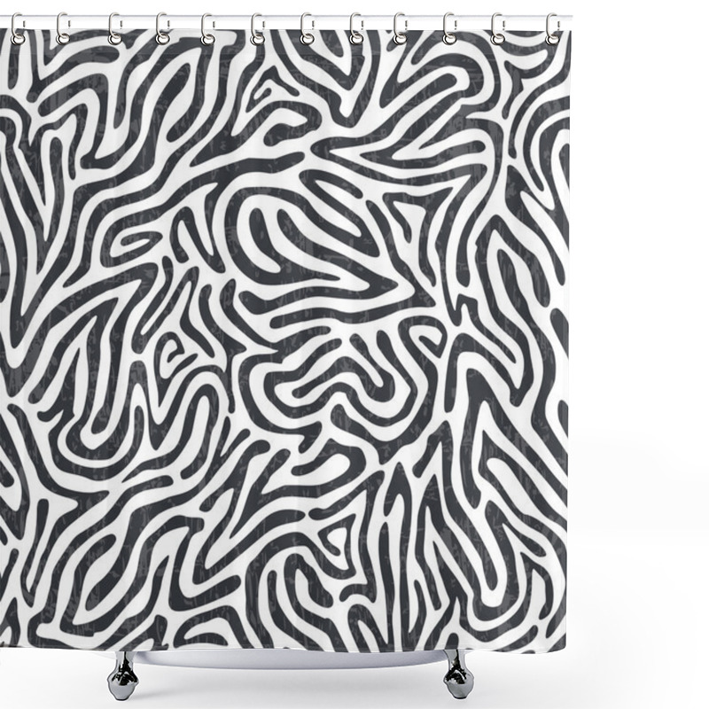 Personality  Abstract Black And White Seamless Pattern Shower Curtains