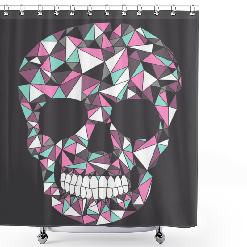 Personality  Skull With Geometric Pattern. Shower Curtains