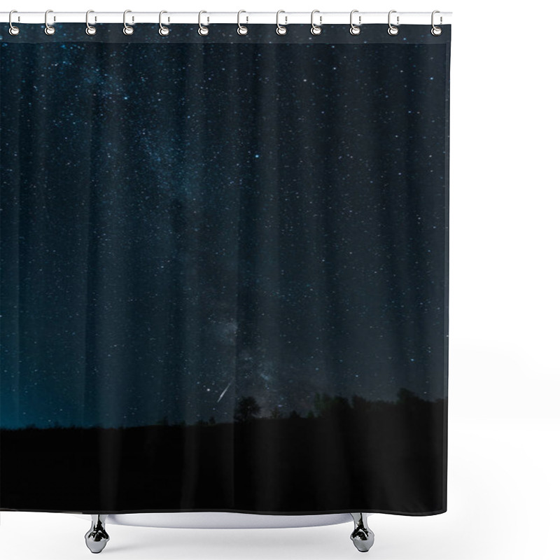 Personality  Milky Way On Sky In Dark Forest At Night  Shower Curtains