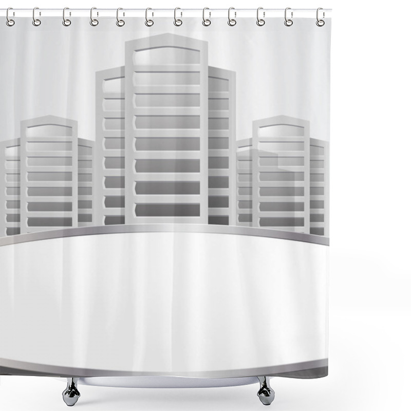 Personality  Vector Of Graphical Urban Cityscape Shower Curtains