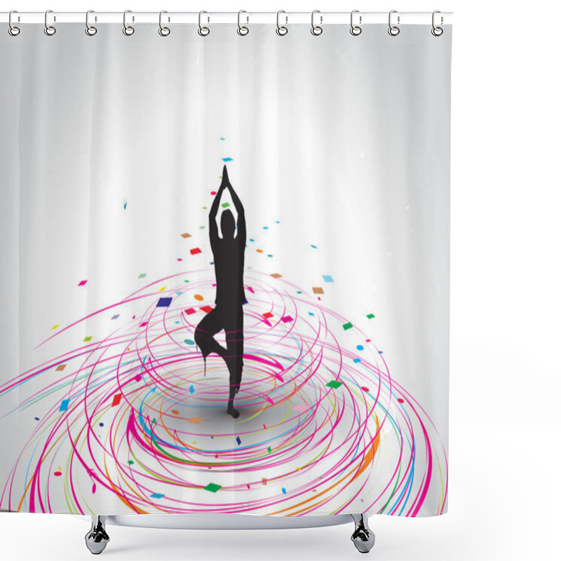 Personality  A Young Woman Doing Yoga Shower Curtains