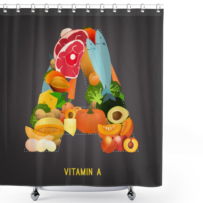 Personality  Vitamin A In Food Shower Curtains