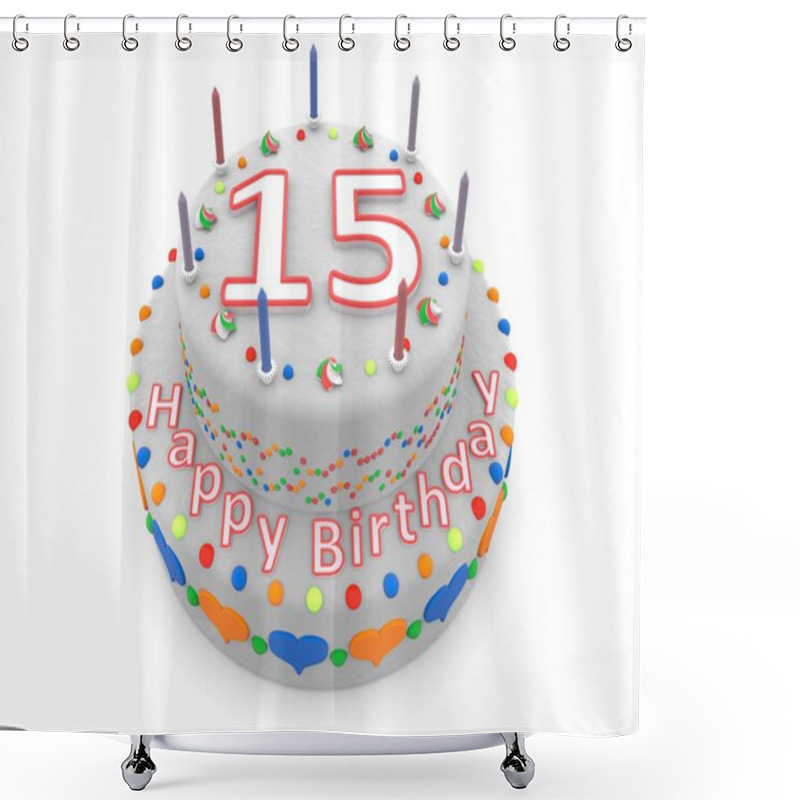 Personality  White Birthday Cake Shower Curtains