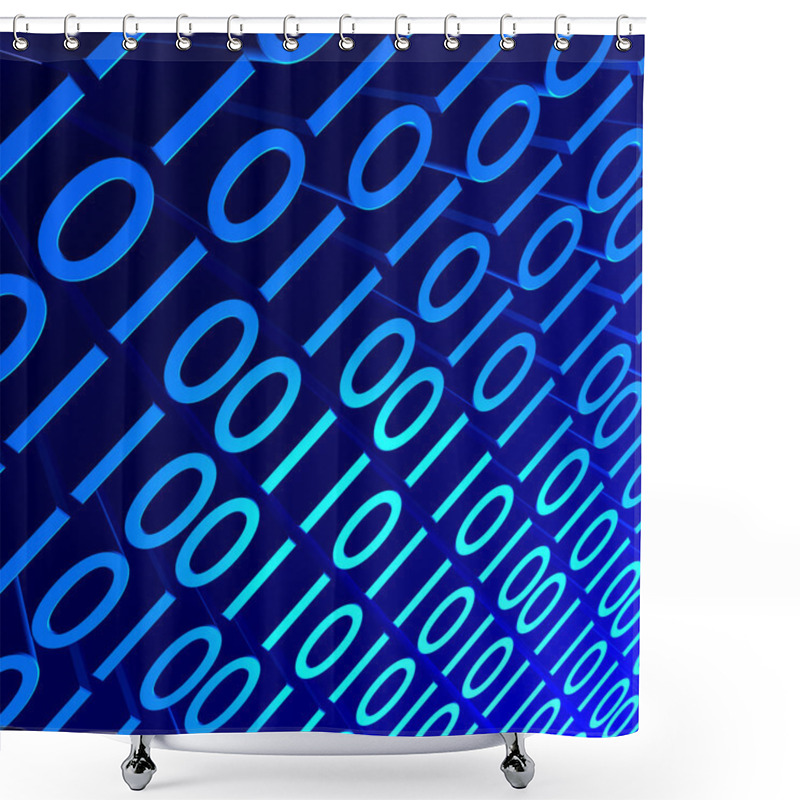 Personality  Blue Binary Shower Curtains