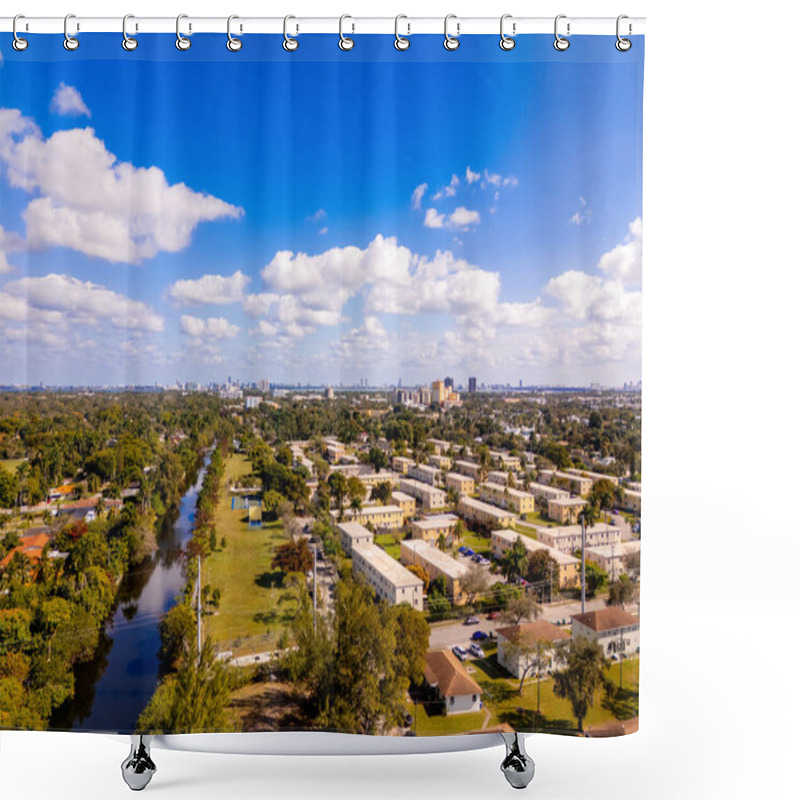 Personality  Aerial Photo Miami Little River Government Housing For Low Income Families Shower Curtains