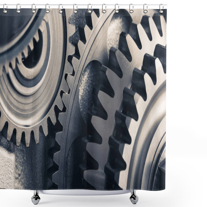 Personality  Engine Gear Wheels, Industrial Background Shower Curtains