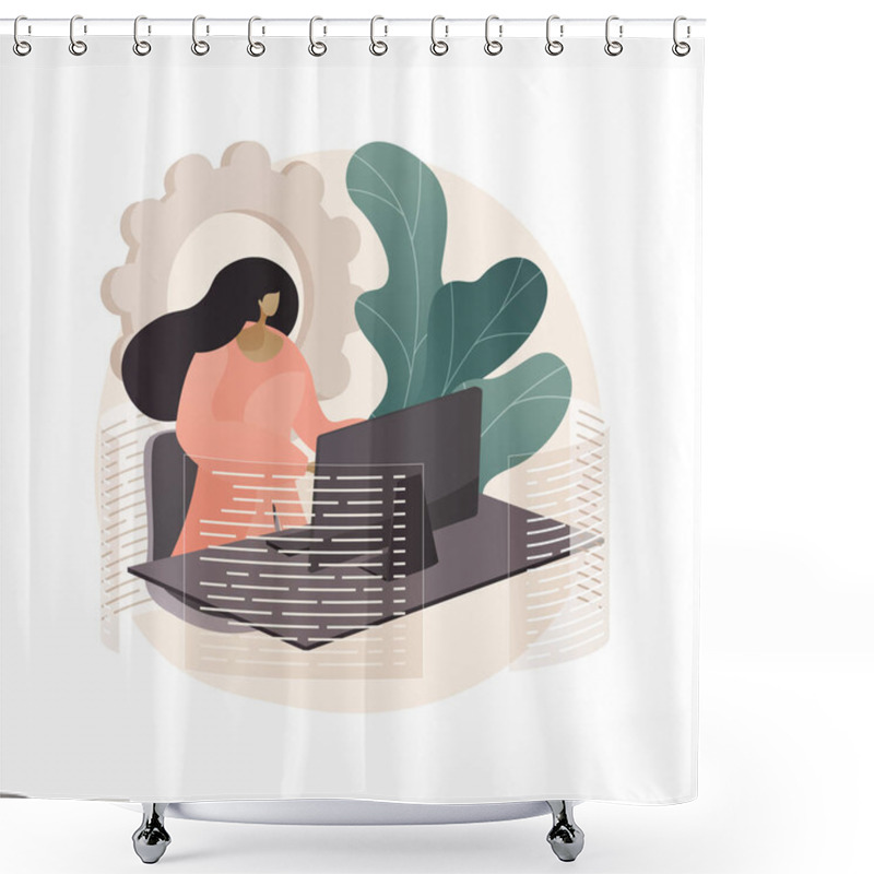 Personality  Workflow Abstract Concept Vector Illustration. Shower Curtains