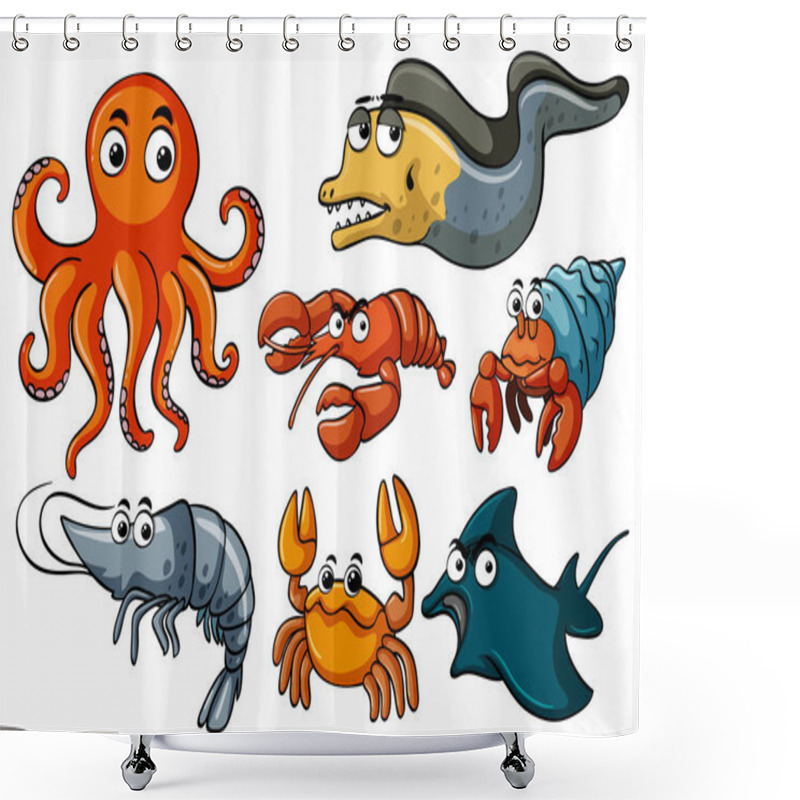 Personality  Different Kinds Of Sea Wildlife Shower Curtains