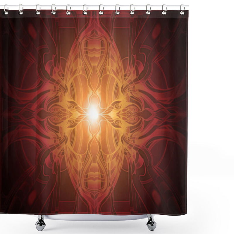 Personality  Abstract Red-brown Ornament, Pattern In Modern Style Shower Curtains