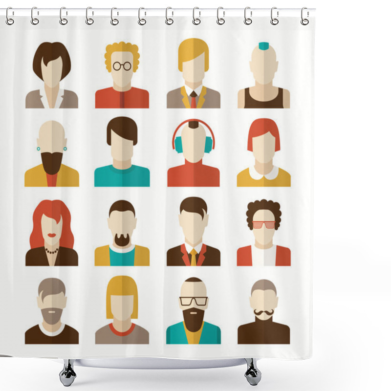 Personality  Stylized Character People Avatars Shower Curtains