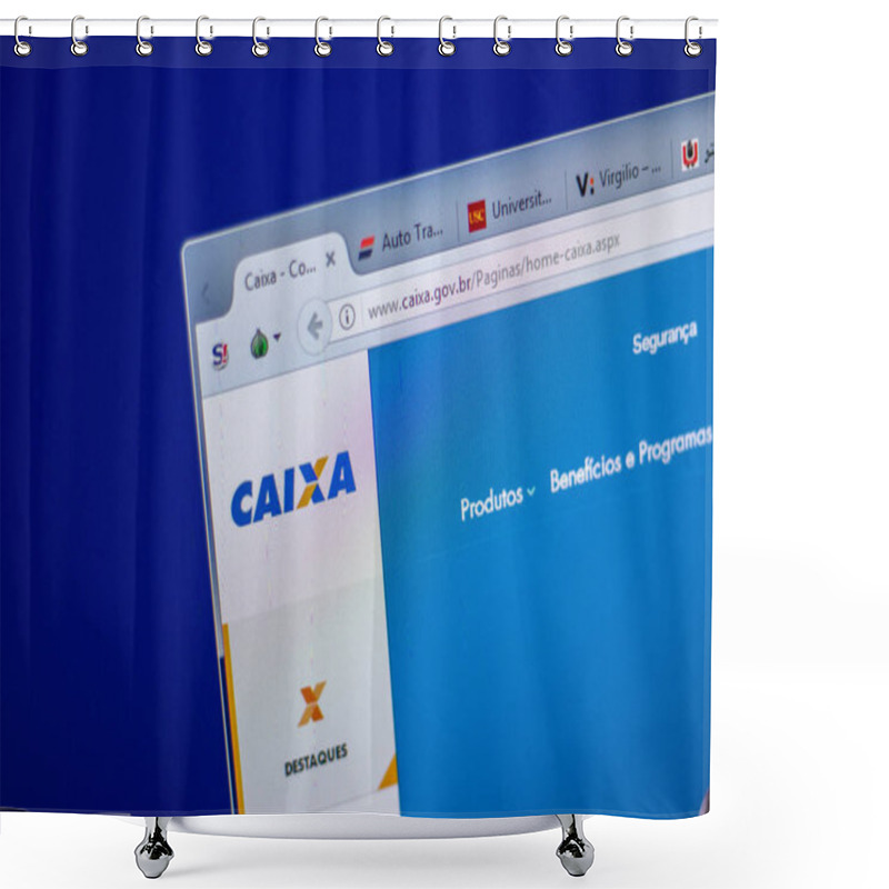 Personality  Ryazan, Russia - June 05, 2018: Homepage Of Caixa Website On The Display Of PC, Url - Caixa.gov.br Shower Curtains