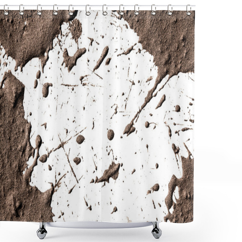 Personality  Splash Of Clay On  White Shower Curtains