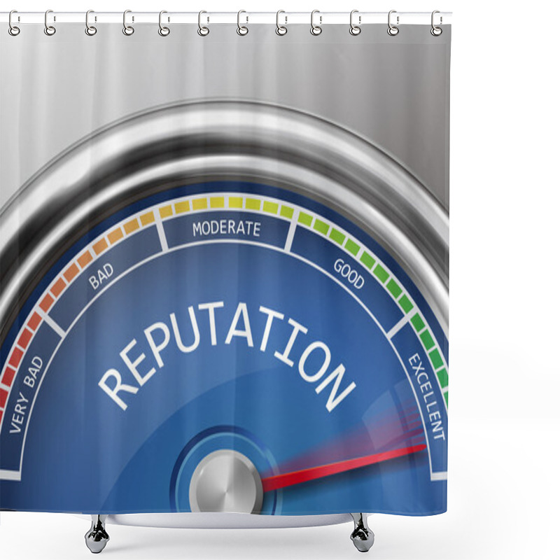 Personality  Reputation Conceptual 3d Illustration Meter Indicator Shower Curtains