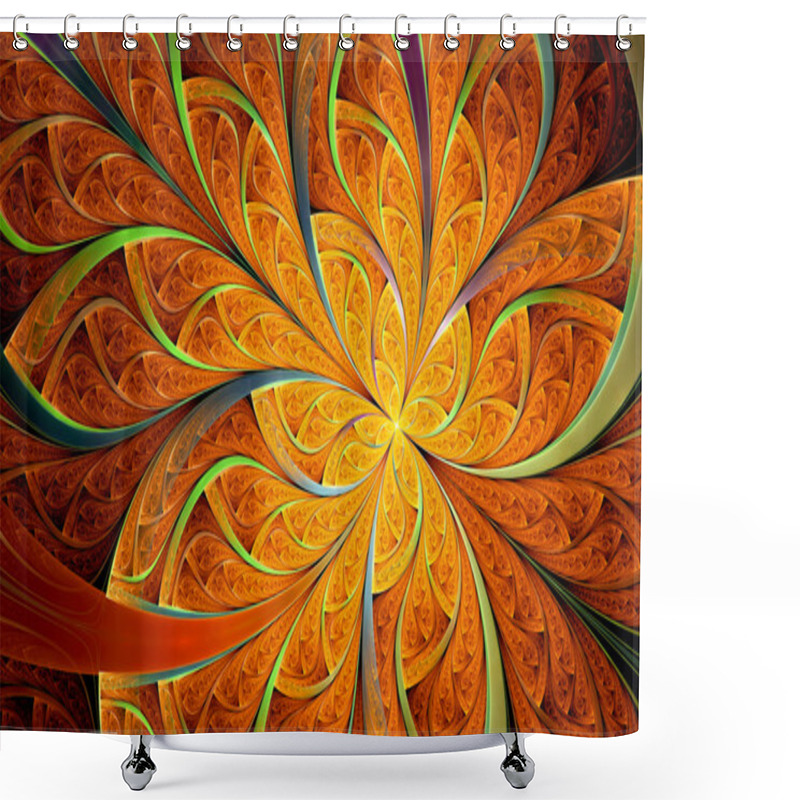 Personality  Orange Ornamental Pattern Shower Curtains