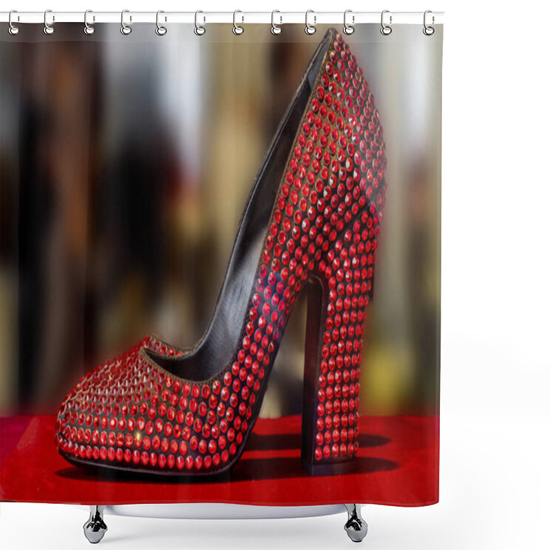 Personality  Ruby Covered High Heels Red Woman Shoe Shower Curtains