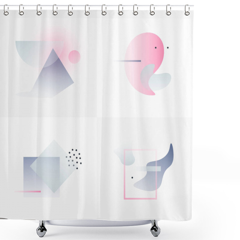 Personality  Gradient Geometric Forms Shower Curtains