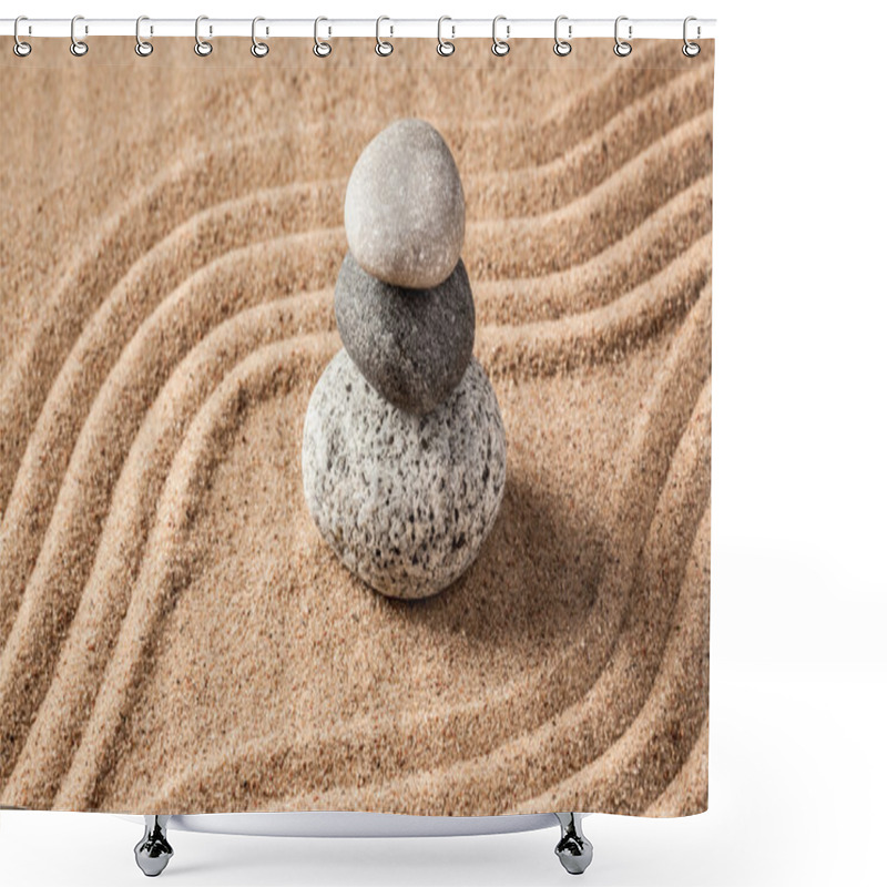 Personality  Japanese Zen Stone Garden Shower Curtains