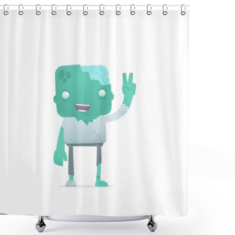 Personality  Funny Cartoon Zombie Shower Curtains