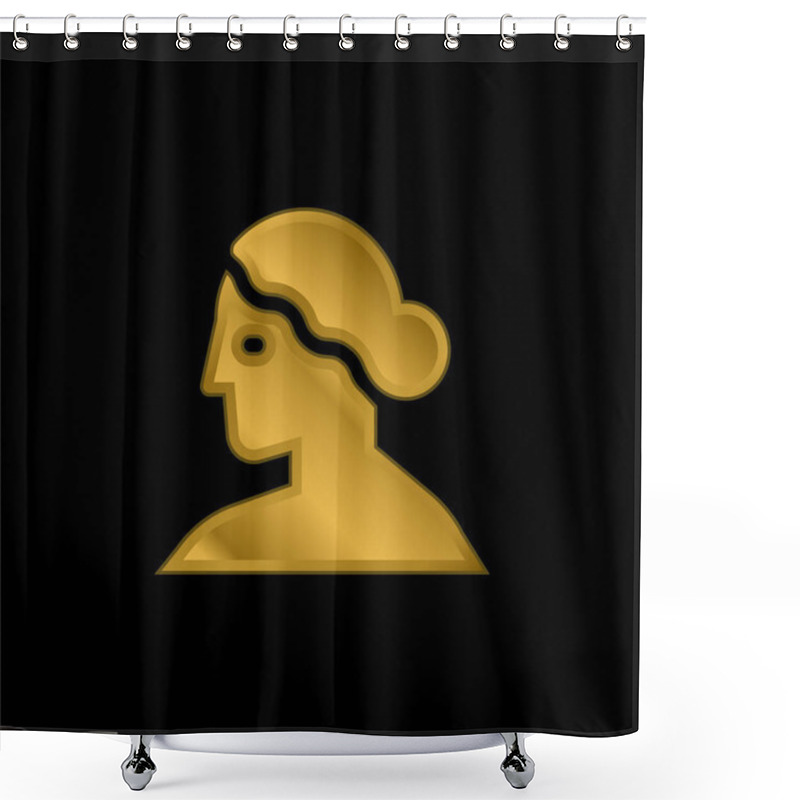 Personality  Aphrodite Gold Plated Metalic Icon Or Logo Vector Shower Curtains