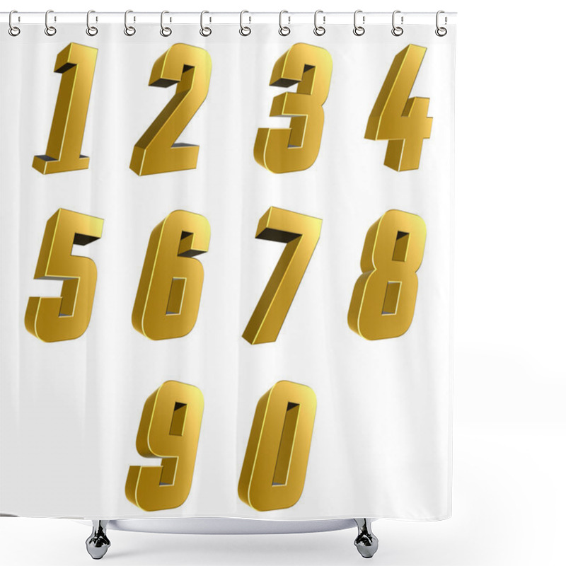 Personality  Number From 0 To 9 Over White Background Shower Curtains