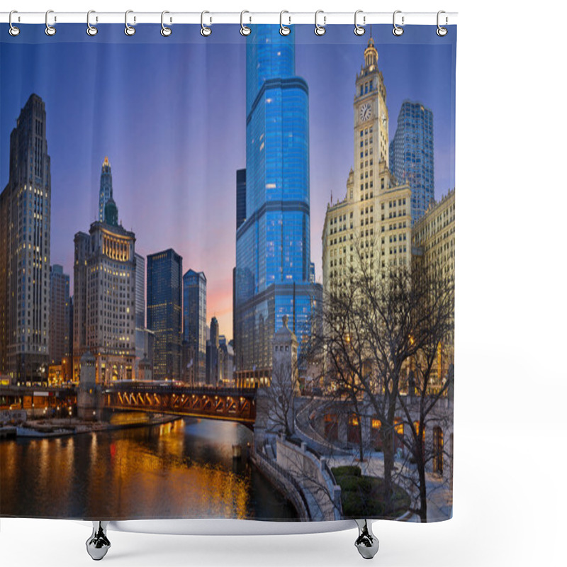 Personality  Chicago Riverside. Shower Curtains