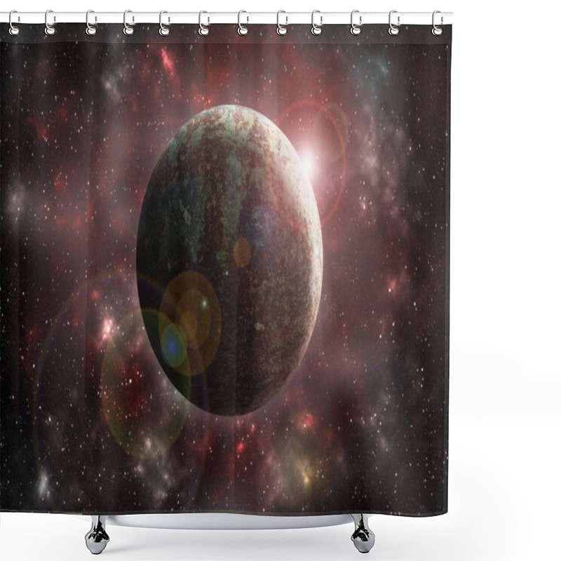 Personality  Unknown Planet From Outer Space. Space Nebula. Cosmic Cluster Of Stars Shower Curtains