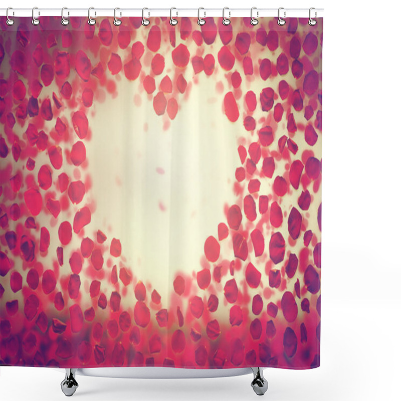 Personality  Petals Making A Heart Shape Shower Curtains