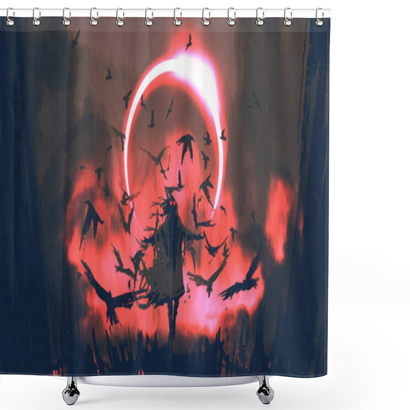 Personality  Wizard Of Crows Casting A Spell Shower Curtains