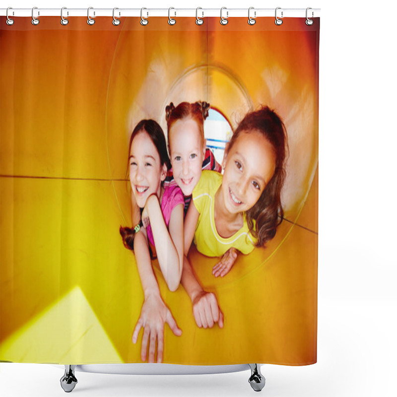 Personality  Girls On Playground Shower Curtains