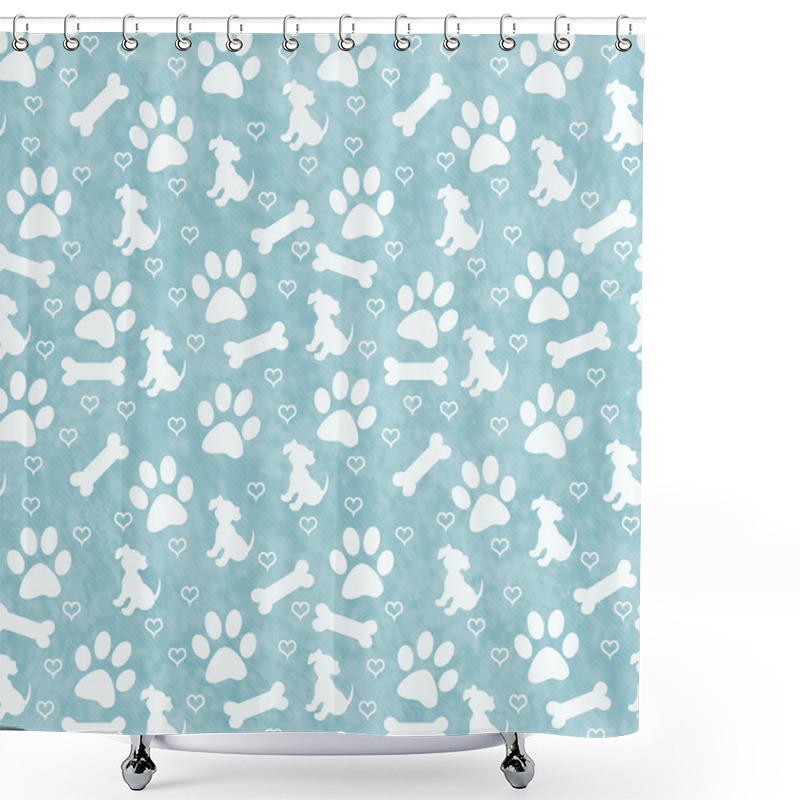 Personality  Green Doggy Tile Pattern Repeat Background Shower Curtains