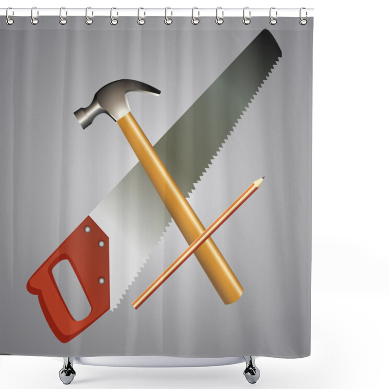 Personality  Vector Illustration Of Tools. Shower Curtains