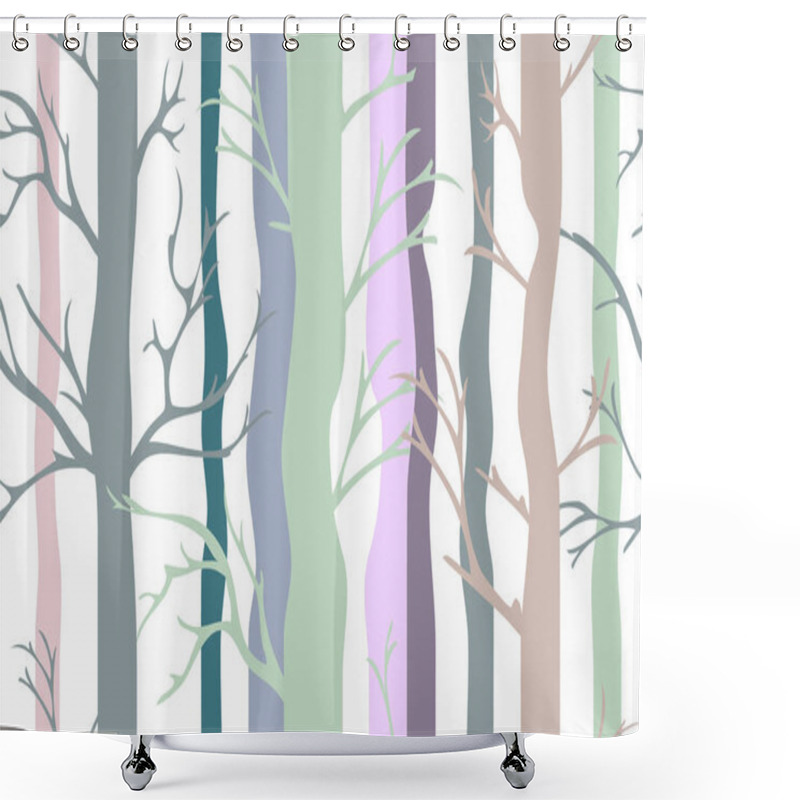 Personality  Dark Autumn Forest. Shower Curtains