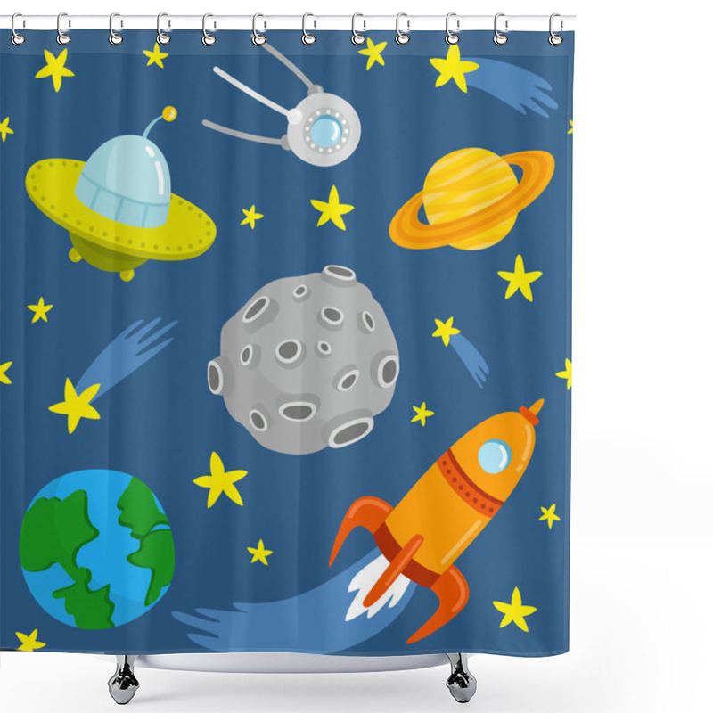 Personality  Space Pattern Shower Curtains