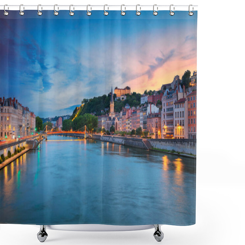 Personality  Lyon. Cityscape Image Of Lyon, France During Sunset. Shower Curtains