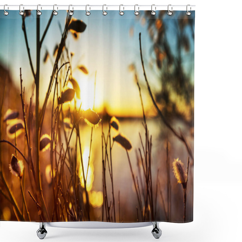 Personality  Sunny Day On The Flowers Meadow. Beautiful Natural Background. Shower Curtains