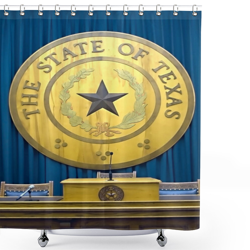 Personality  Texas State Emblem In Capitol Shower Curtains