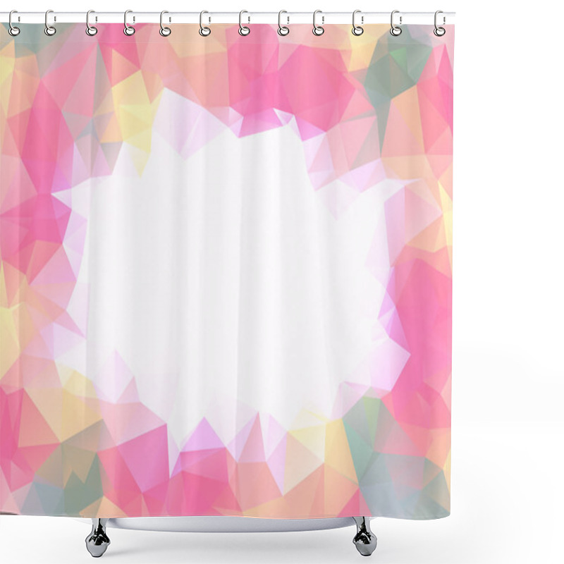 Personality  Neutral Pink Polygon Background Or Vector Frame Shower Curtains