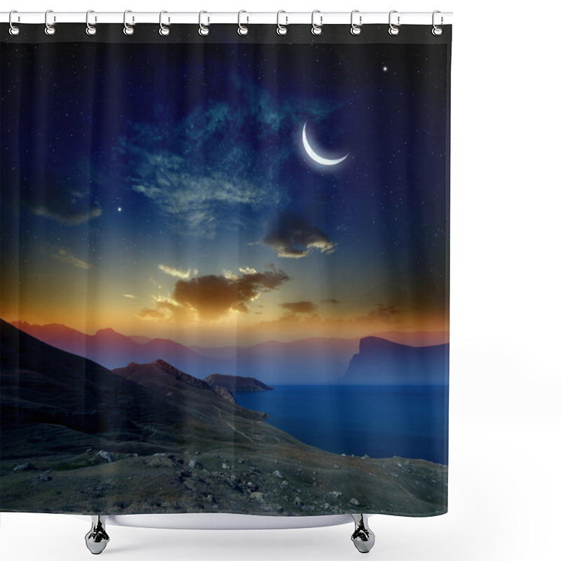 Personality  Sunrise With Moon Shower Curtains