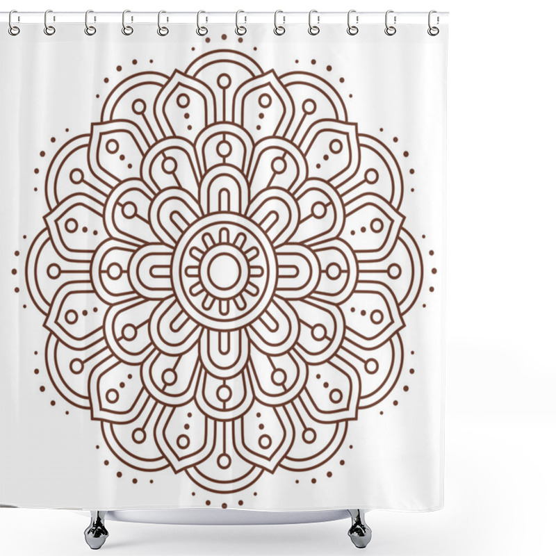 Personality  Abstract Indian Mandala Vector Line Shower Curtains