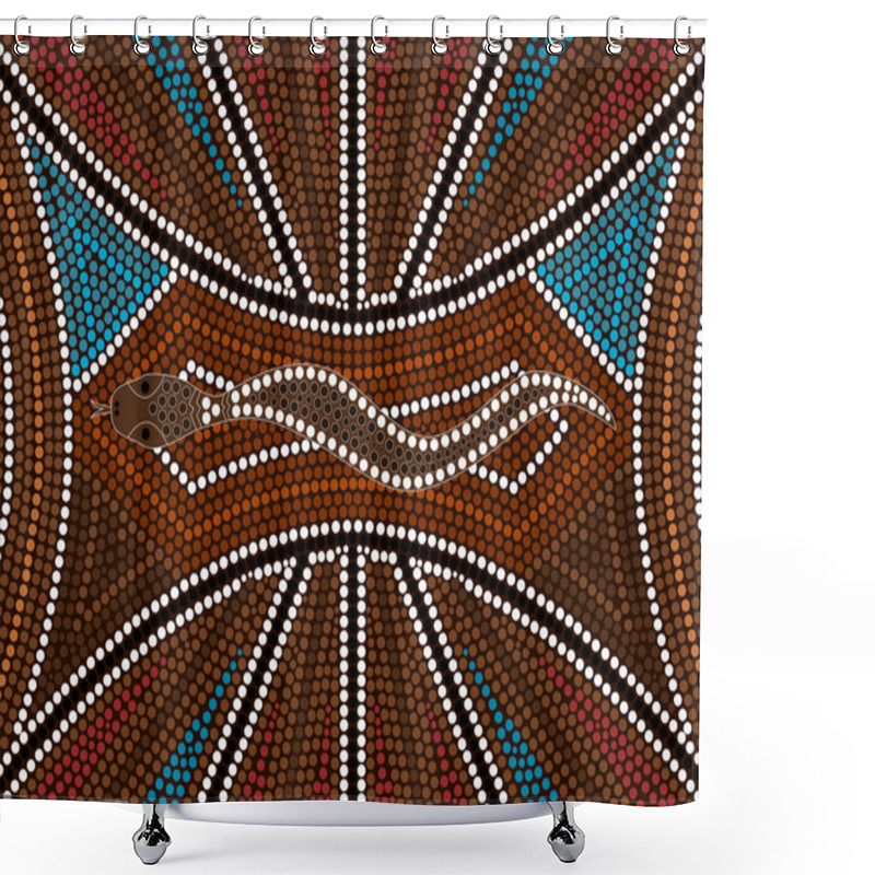 Personality  A Illustration Based On Aboriginal Style Of Dot Painting Depicti Shower Curtains