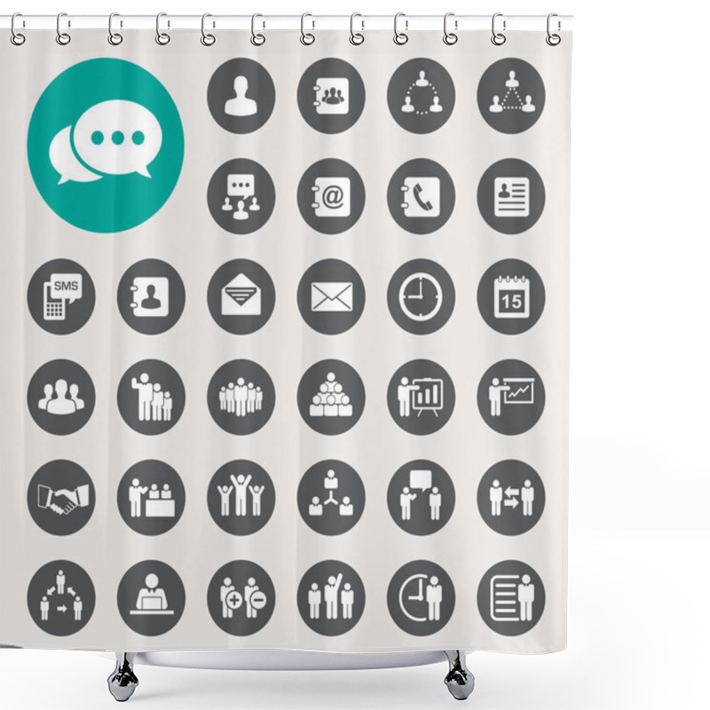 Personality  Business Icons Set. Illustration Shower Curtains