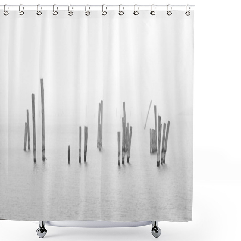 Personality  Wood In Water Shower Curtains