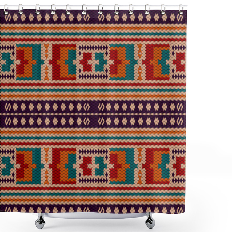 Personality   Ornament, Mosaic, Ethnic, Folk Pattern. It Is Made In Bright, Juicy, Perfectly Matching Colors. Shower Curtains