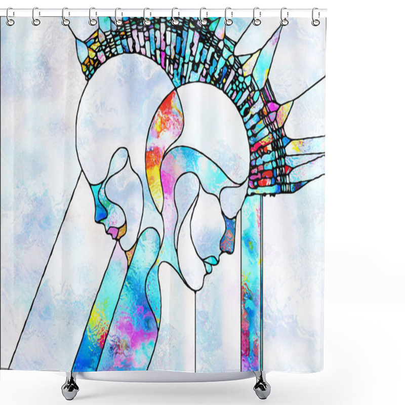 Personality  Toward Digital Stained Glass Shower Curtains