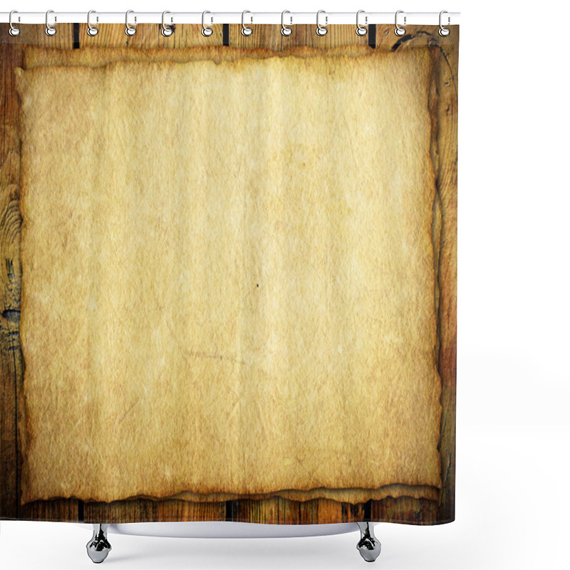 Personality  Old Paper Sheet Stick On Wooden Wall Shower Curtains